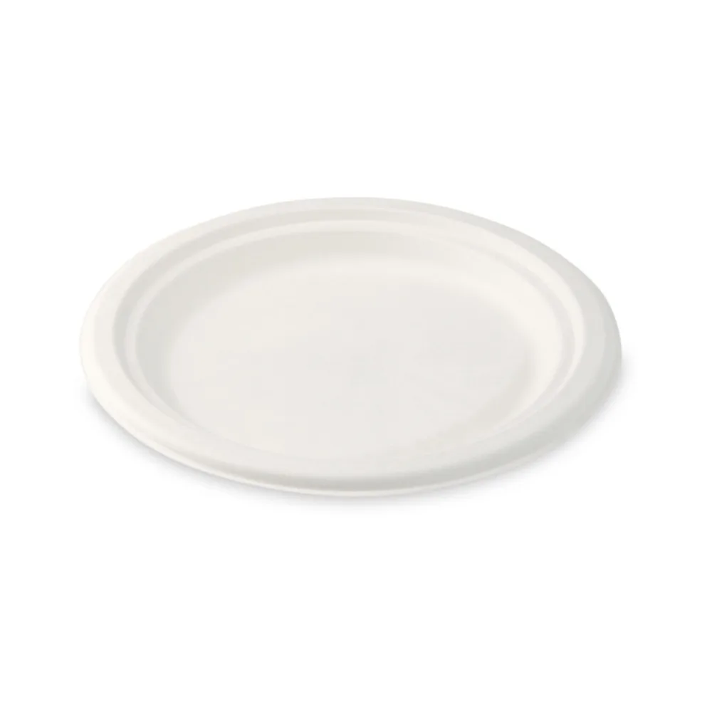 Bio Desserteller Kuchenteller Salatteller rund aus Zuckerrohr O 17.5 cm, 50 Stk. – Bild 2
