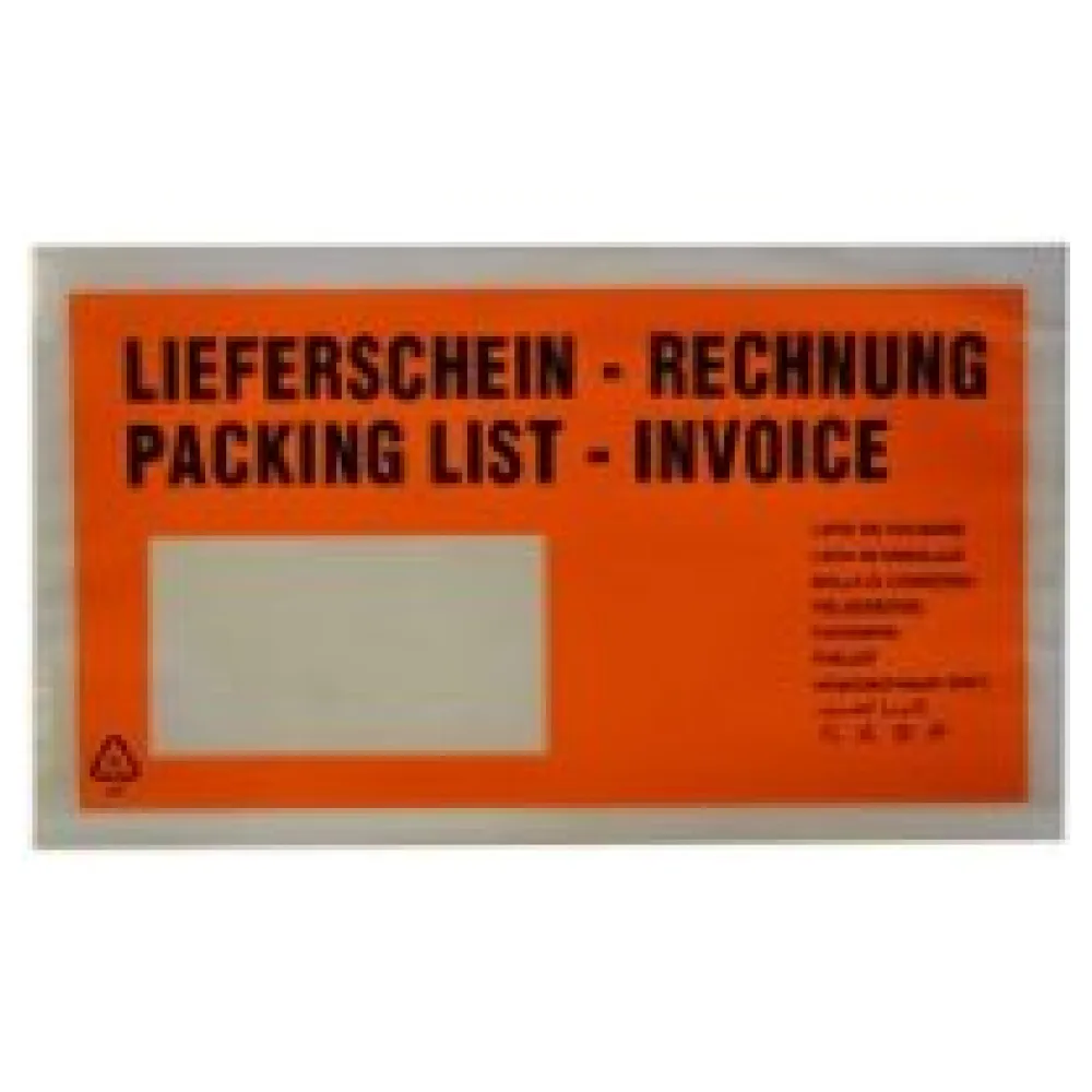 Dokumententaschen *Lieferschein/Rechnung* DIN Lang 235x130mm orange, 1000 Stk. – Bild 3