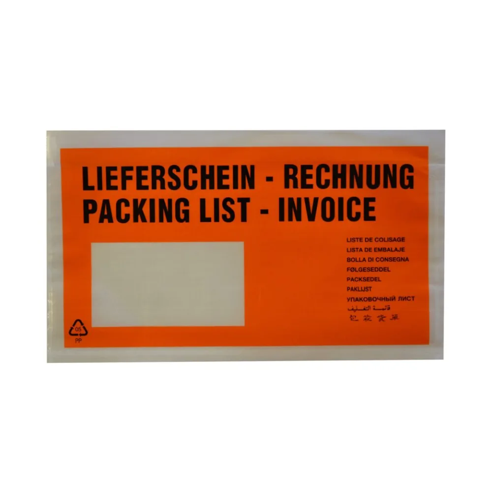 Dokumententaschen *Lieferschein/Rechnung* DIN Lang 235x130mm orange, 1000 Stk. – Bild 2