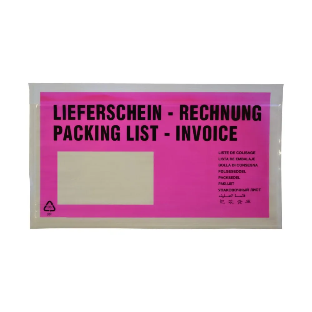 Dokumententaschen *Lieferschein/Rechnung* DIN Lang 235x130mm pink, 1000 Stk. – Bild 2
