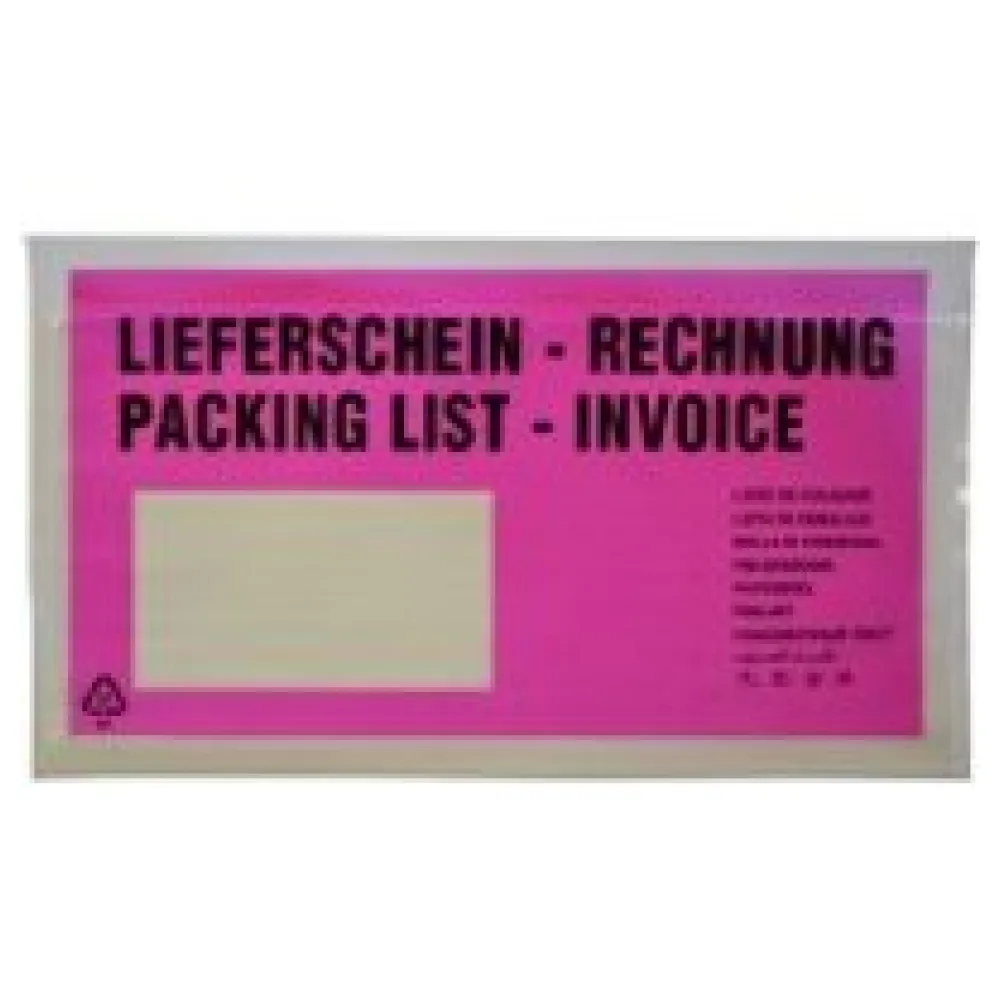 Dokumententaschen *Lieferschein/Rechnung* DIN Lang 235x130mm pink, 1000 Stk. – Bild 3