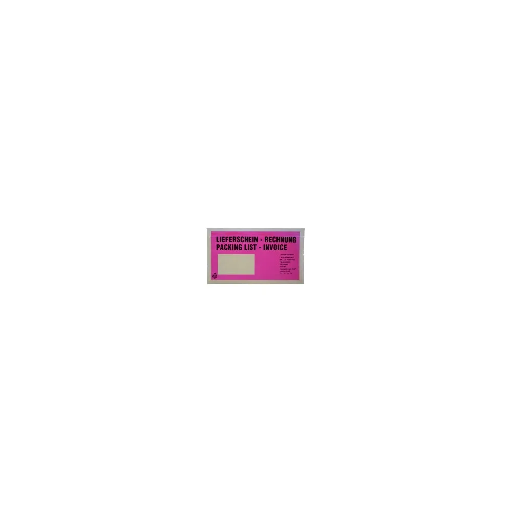 Dokumententaschen *Lieferschein/Rechnung* DIN Lang 235x130mm pink, 1000 Stk.