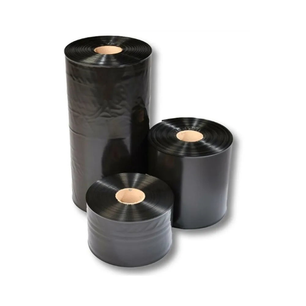 Schlauchfolie 80mm breit, 100my, opak - blickdicht, schwarz, LDPE, 250 lfm. – Bild 2