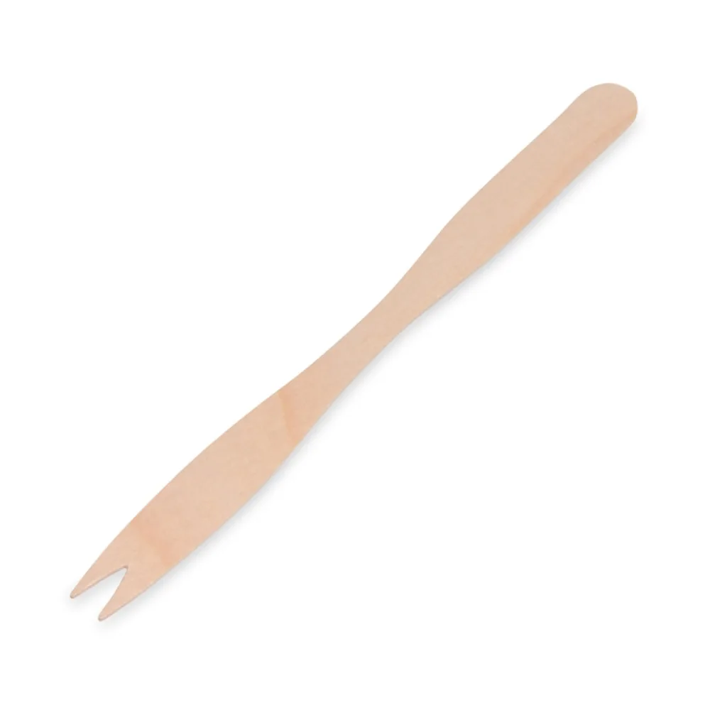 Holz Pommes-Frites Gabel, Snackgabel, Schaschlikgabeln, 140mm, robust, 500 Stk. – Bild 2