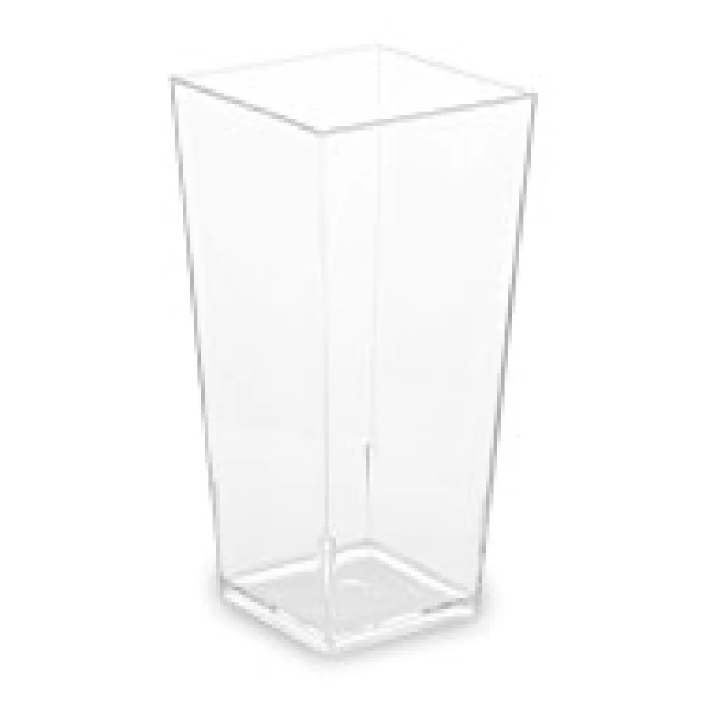 Fingerfood-Becher eckig, klar, 85 ml PS, 4 x 4 x 8,2 cm, 40 Stk.