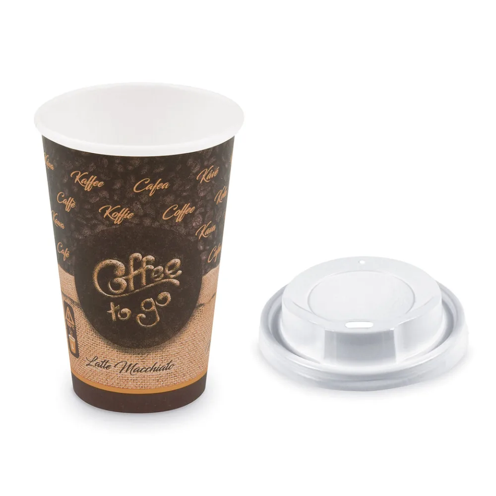 Kaffeebecher L 'Coffee To Go' Melange mit Trinkdeckel 250ml 330ml, 100 Stk. – Bild 2