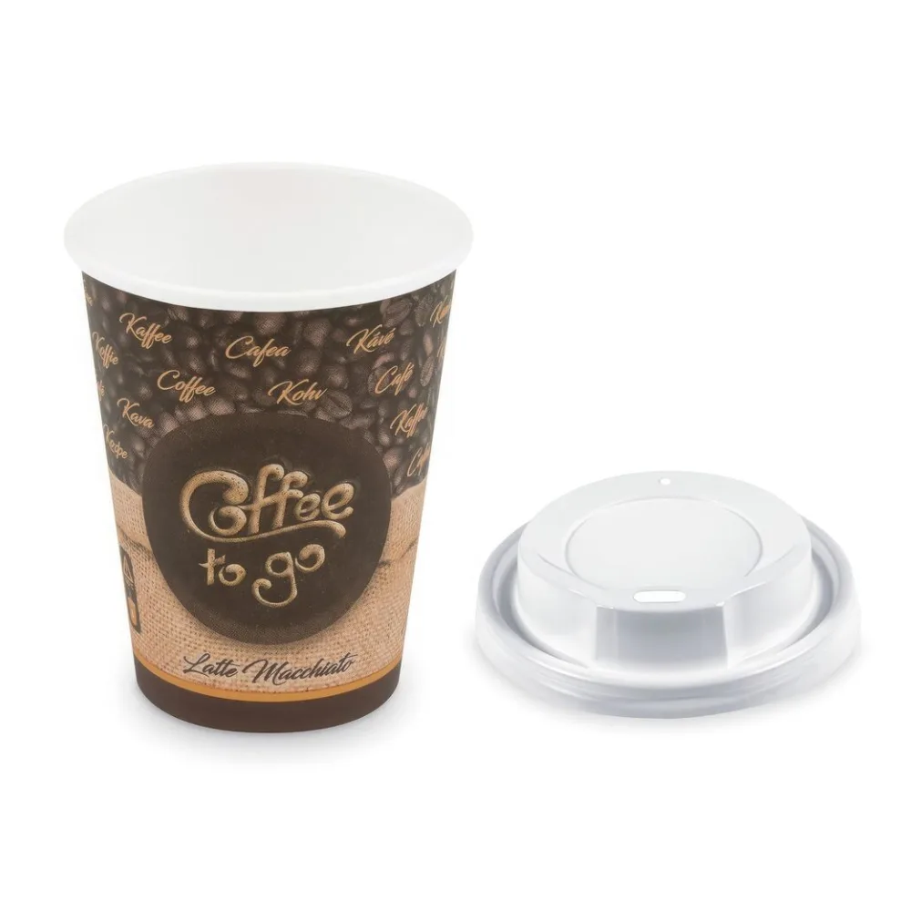 Kaffeebecher L 'Latte Macchiato To Go' mit Trinkdeckel 350 ml 420 ml 100 Stk. – Bild 2