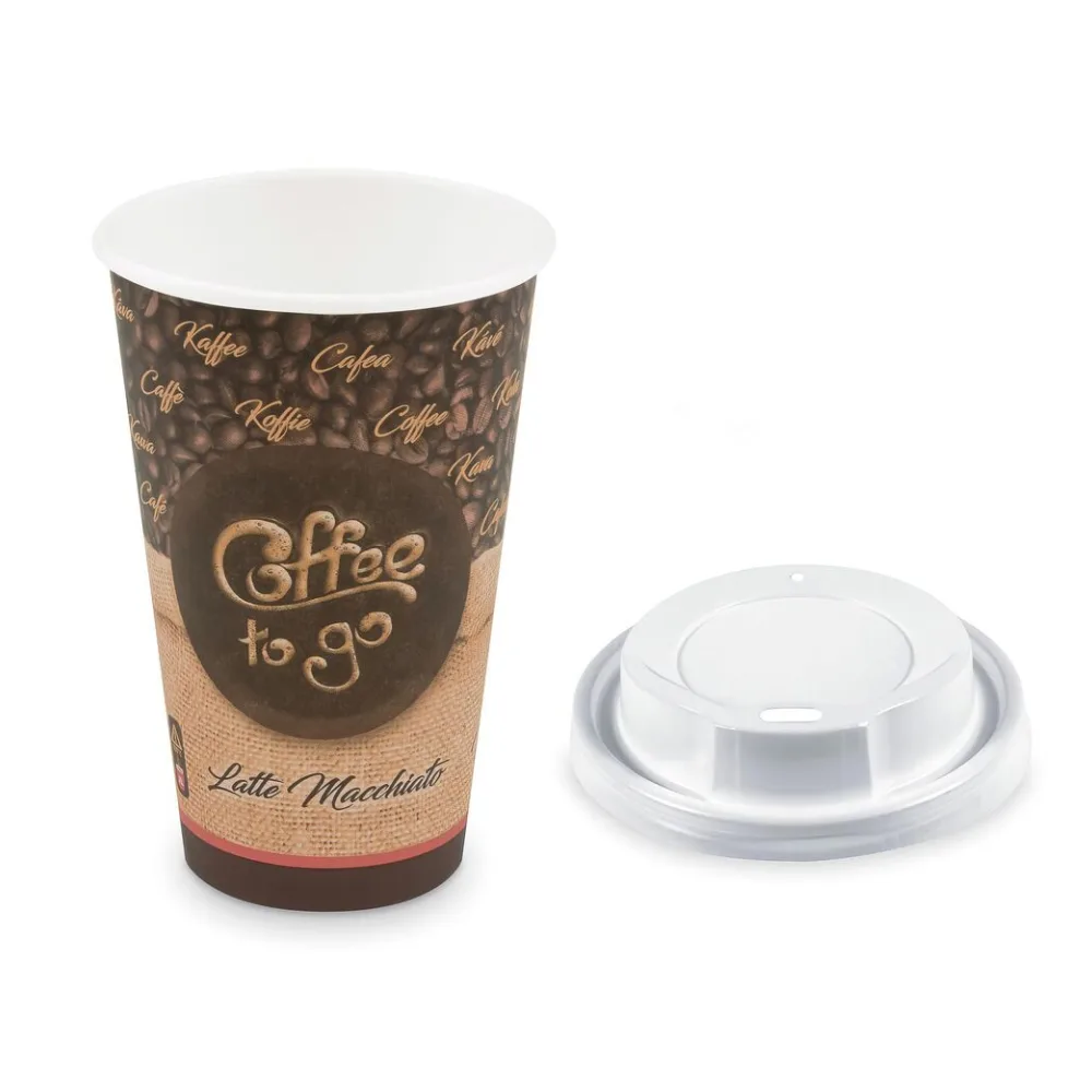 Kaffeebecher XL 'Coffee To Go' Latte Macch mit Trinkdeckel 400ml 510ml 100 Stk. – Bild 2