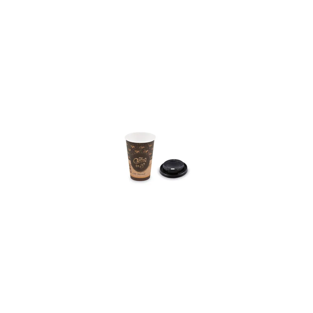 Kaffeebecher L 'Melange To Go' mit Trinkdeckel schwarz 250 ml, 330 ml, 100 Stk.