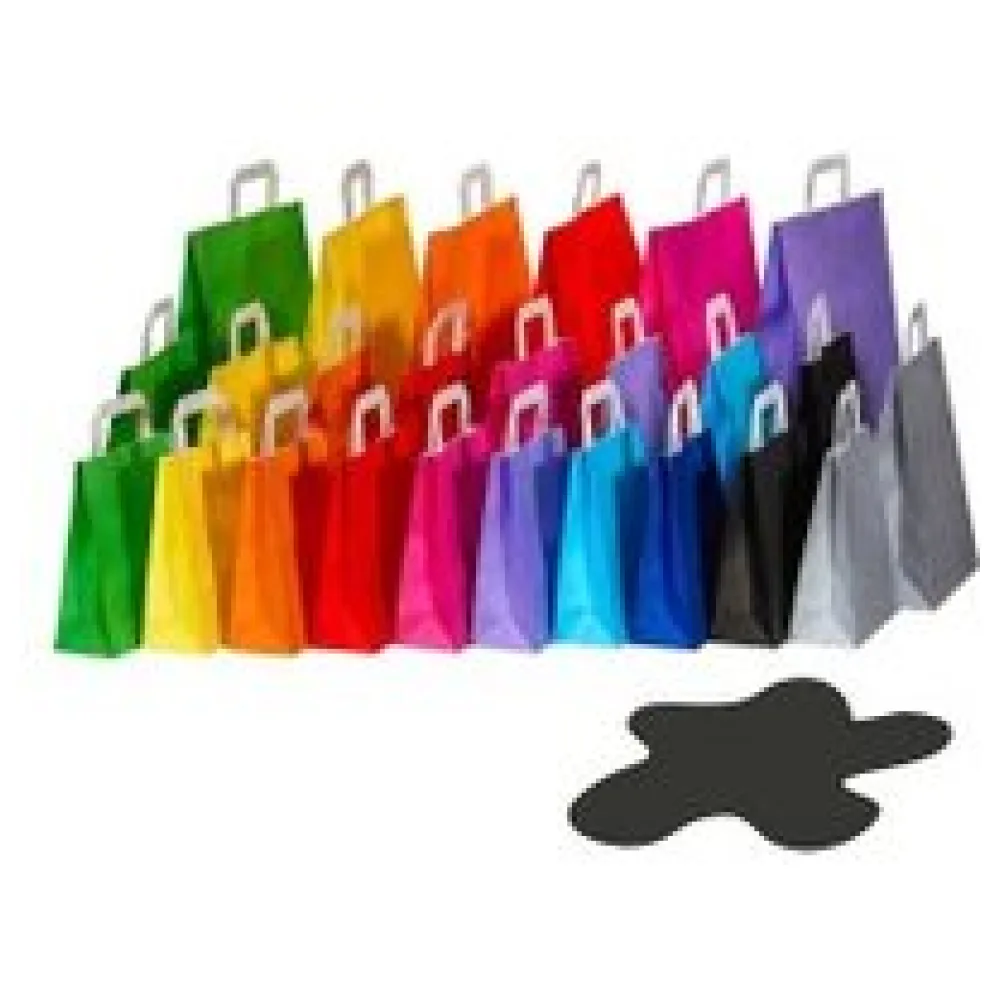 Papiertragetaschen Papiertaschen Flachhenkel 18x8x22cm schwarz, 70gr. 50 Stk. – Bild 3