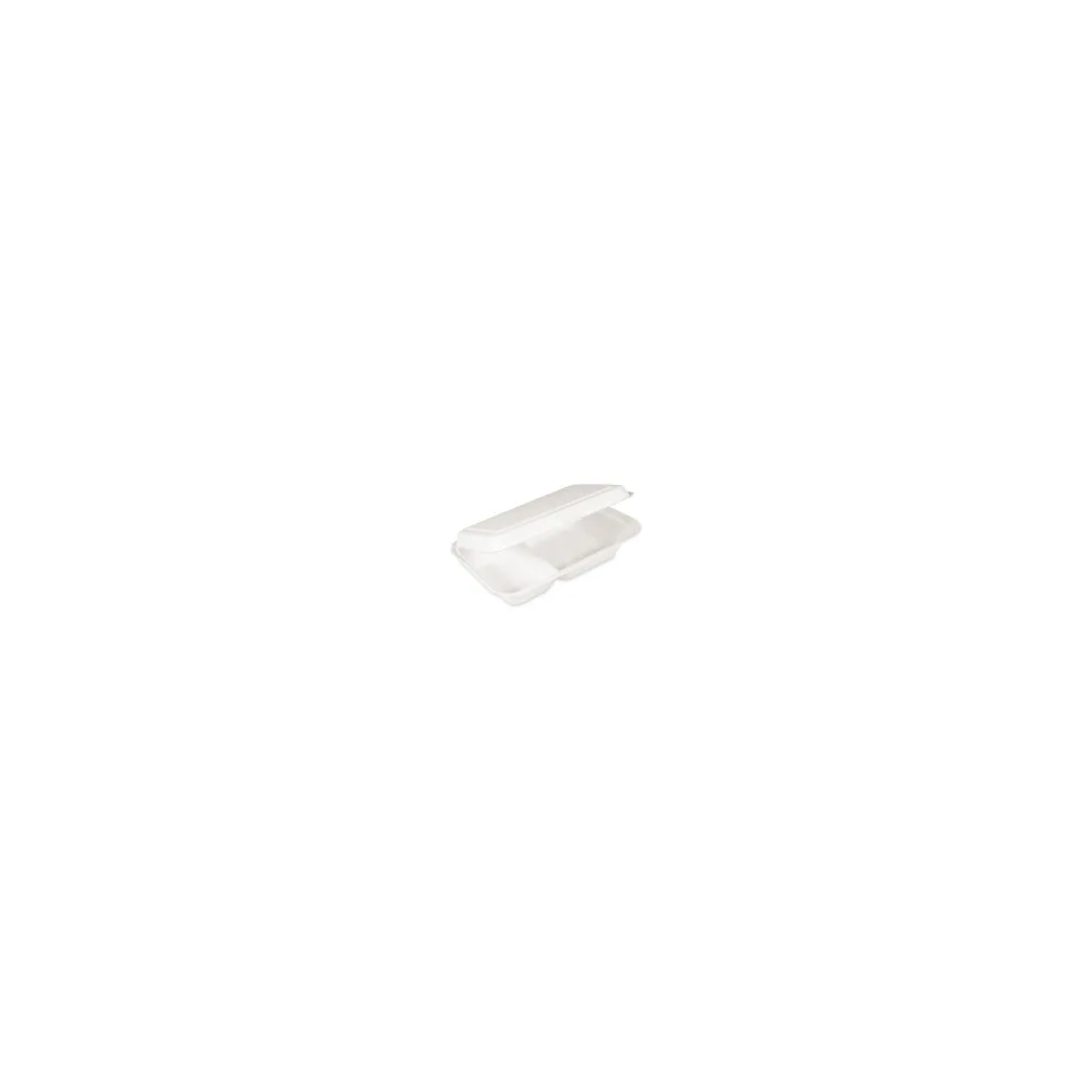 Bio Menüboxen Lunch-Boxen 2-geteilt aus Zuckerrohr Bagasse, 250x162x63 mm, 50 Stk.