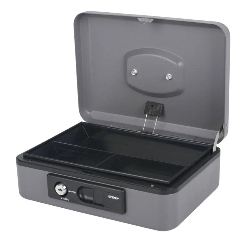 Deluxe Geldkassette mit praktischer Öffnungsfunktion 250mm, silber – Bild 2