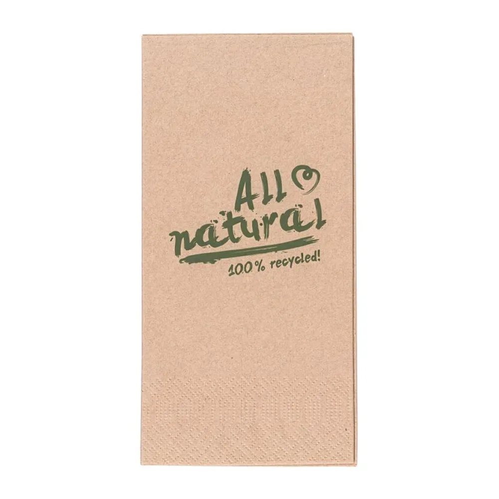 Servietten natur, 2-lagig, 1/8 Falz, 33x33cm, kompostierbar, 250 Stk. – Bild 2