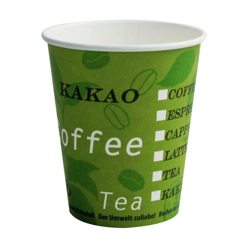 BIO Automatenbecher Kaffeebecher Pappbecher 80mm O Bio Green 200 ml 75 Stk. – Bild 2
