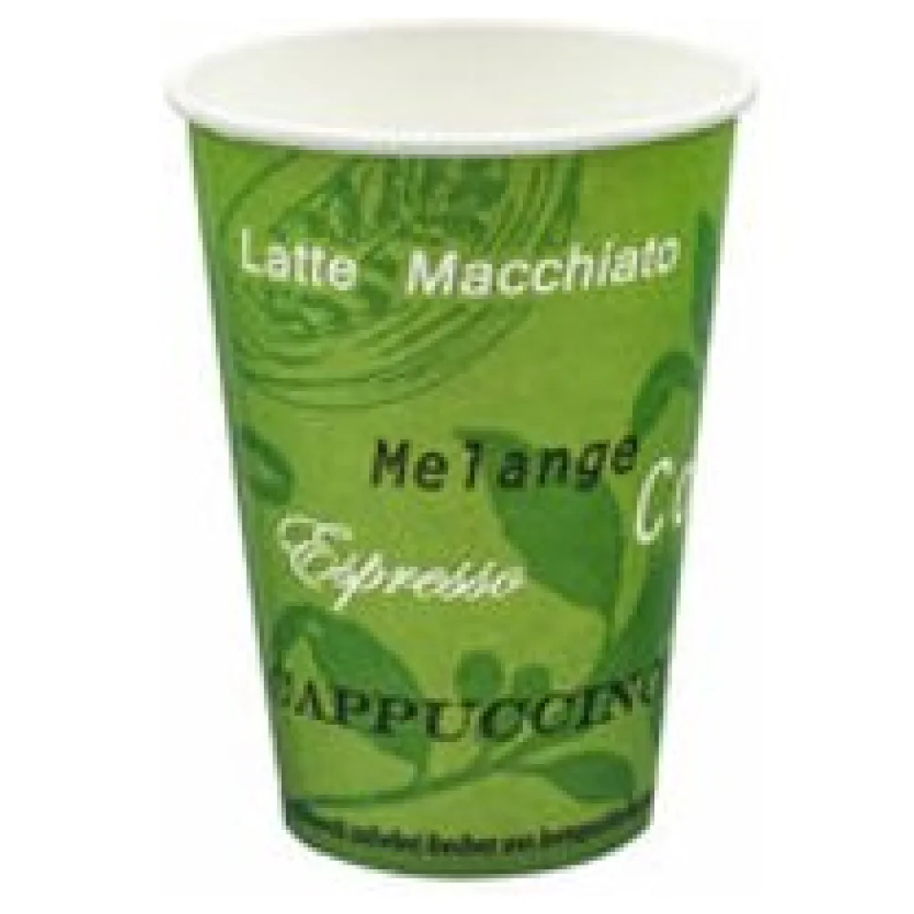 BIO Automatenbecher Kaffeebecher Pappbecher 80mm O Bio Green 300 ml 75 Stk. – Bild 3