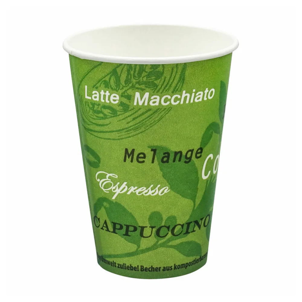 BIO Automatenbecher Kaffeebecher Pappbecher 80mm O Bio Green 300 ml 75 Stk. – Bild 2