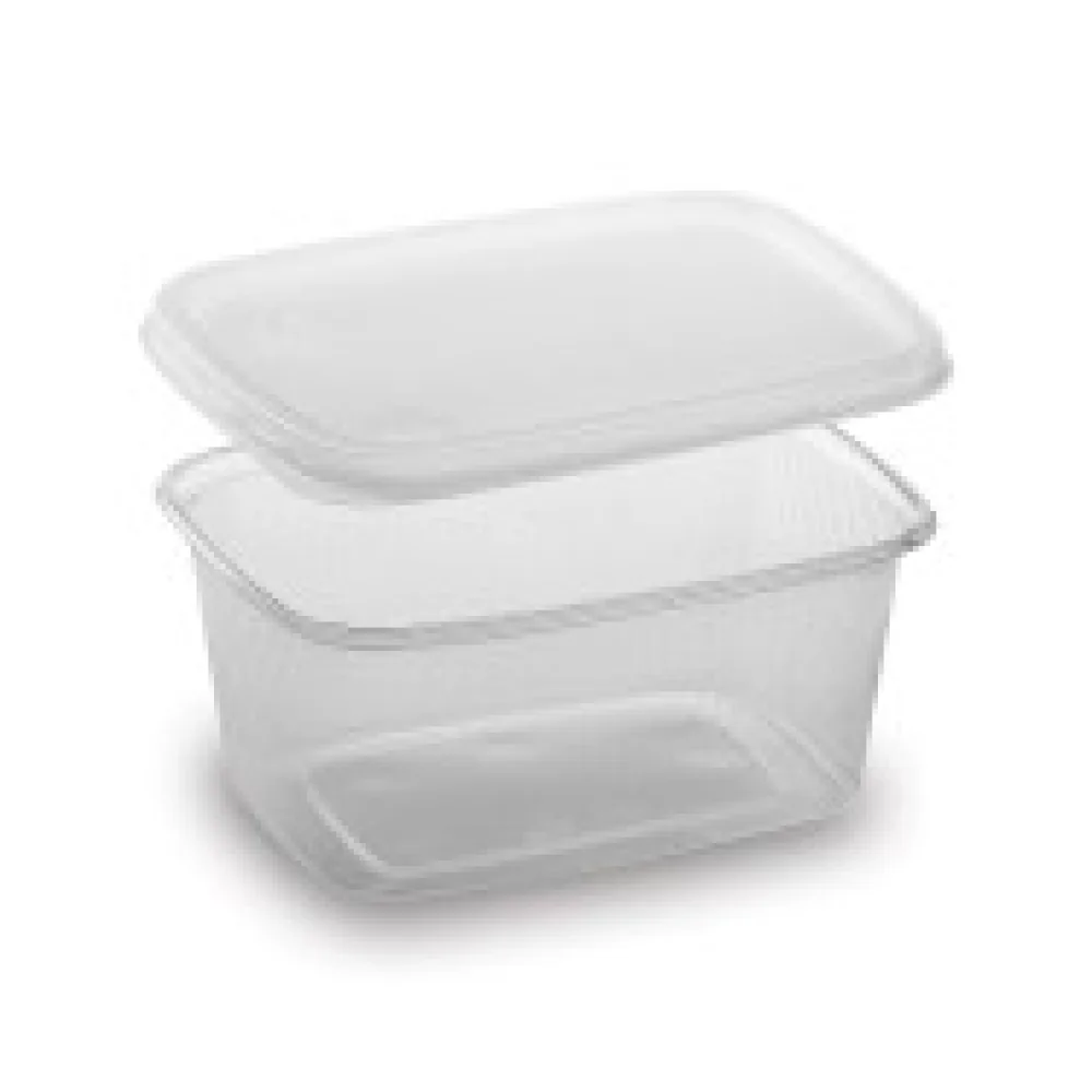 Rechteckbecher klar 250 ml mit Deckel PP mikrowellengeeignet, 250 Stk.