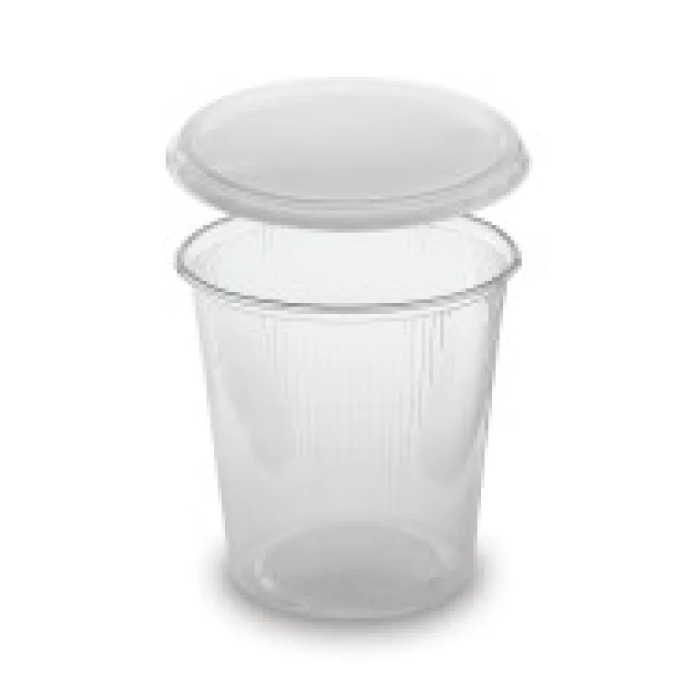 Rundbecher klar 500 ml mit Deckel PP mikrowellengeeignet, 250 Stk.