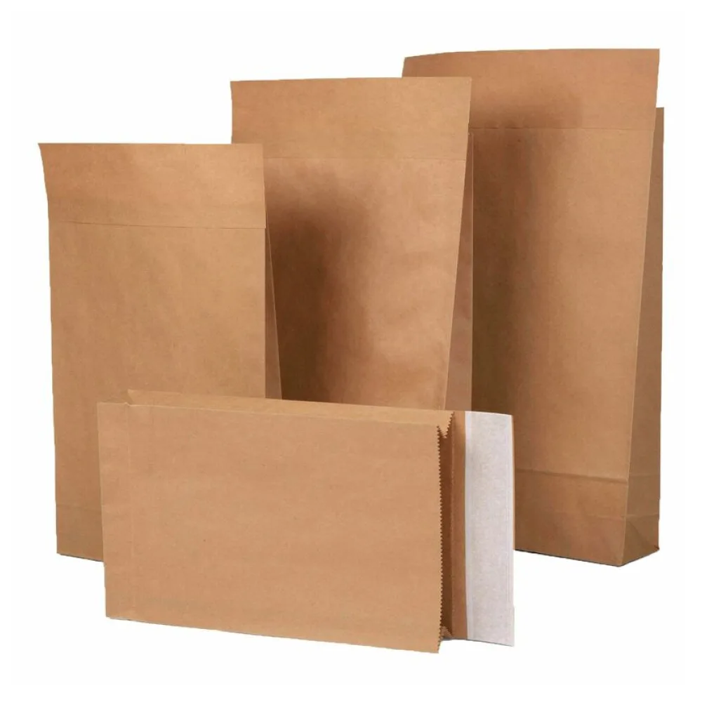 Musterfaltenbeutel mit SK-Klappe aus Kraftpapier 120 g/m2 300x80x430 + 50 mm – Bild 2