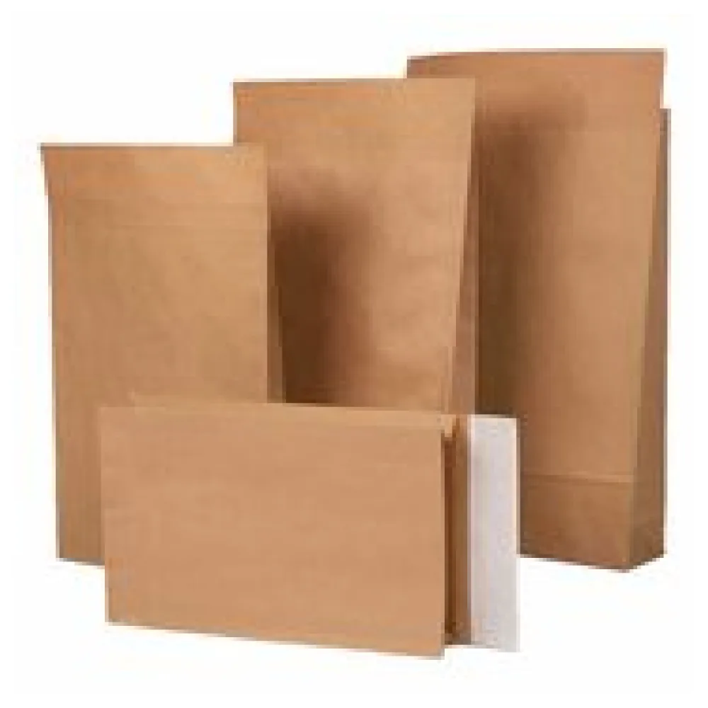 Musterfaltenbeutel mit SK-Klappe aus Kraftpapier 120 g/m2 250x50x353 + 50 mm