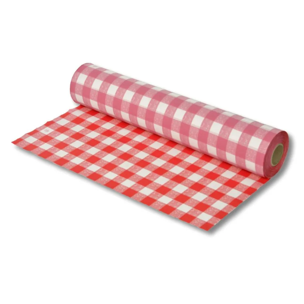 Biertischdecke mit Leinenstruktur rot/weiss, sehr stabil, 0,75 x 100m – Bild 2