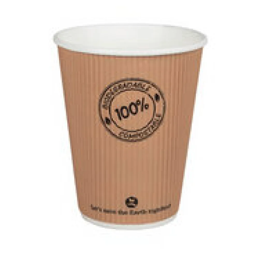 BIO Thermo Riffelbecher doppelwandig 250ml O9cm, -10°C bis 100°C, 25 Stk.