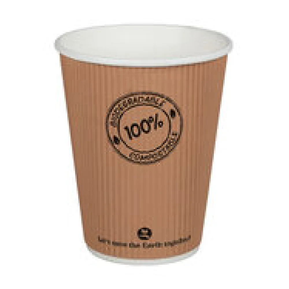 BIO Thermo Riffelbecher doppelwandig 300ml O9cm, -10°C bis 100°C, 25 Stk.