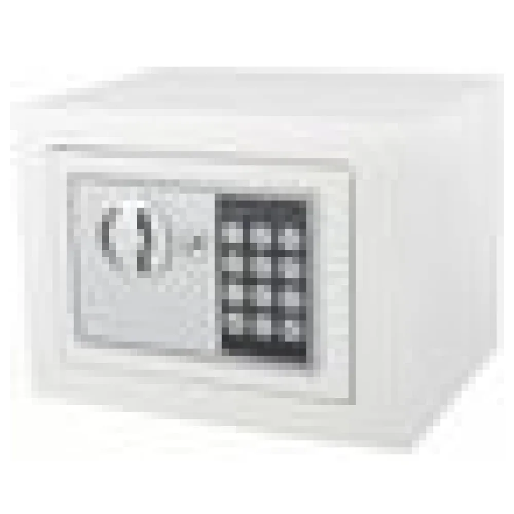 Tresor Safe 23x17x17cm mit elektronischem Zahlenschloss für Tisch/Wandmontage weiß – Bild 4
