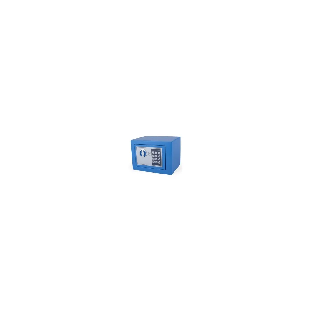Tresor Safe 23x17x17cm mit elektronischem Zahlenschloss für Tisch/Wandmontage blau