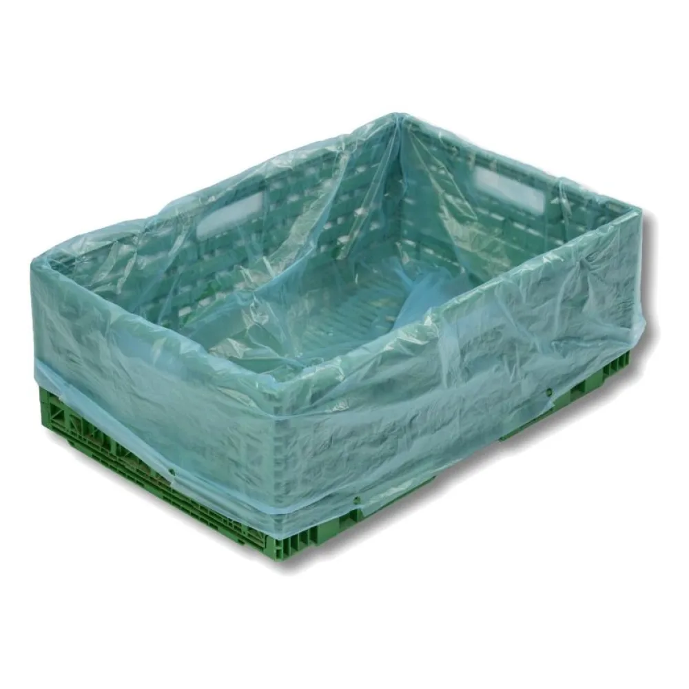 HDPE-Seitenfaltensäcke blau-transparent 680 + 430 x 680 mm, 10my, 1000 Stk. – Bild 2