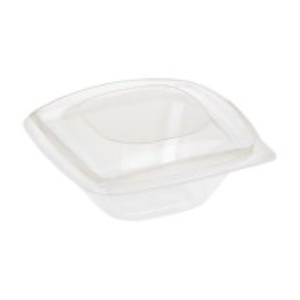 BIO Salatschalen mit Deckel aus Bio-Kunststoff (PLA) transparent 240 ml, 20 Stk.