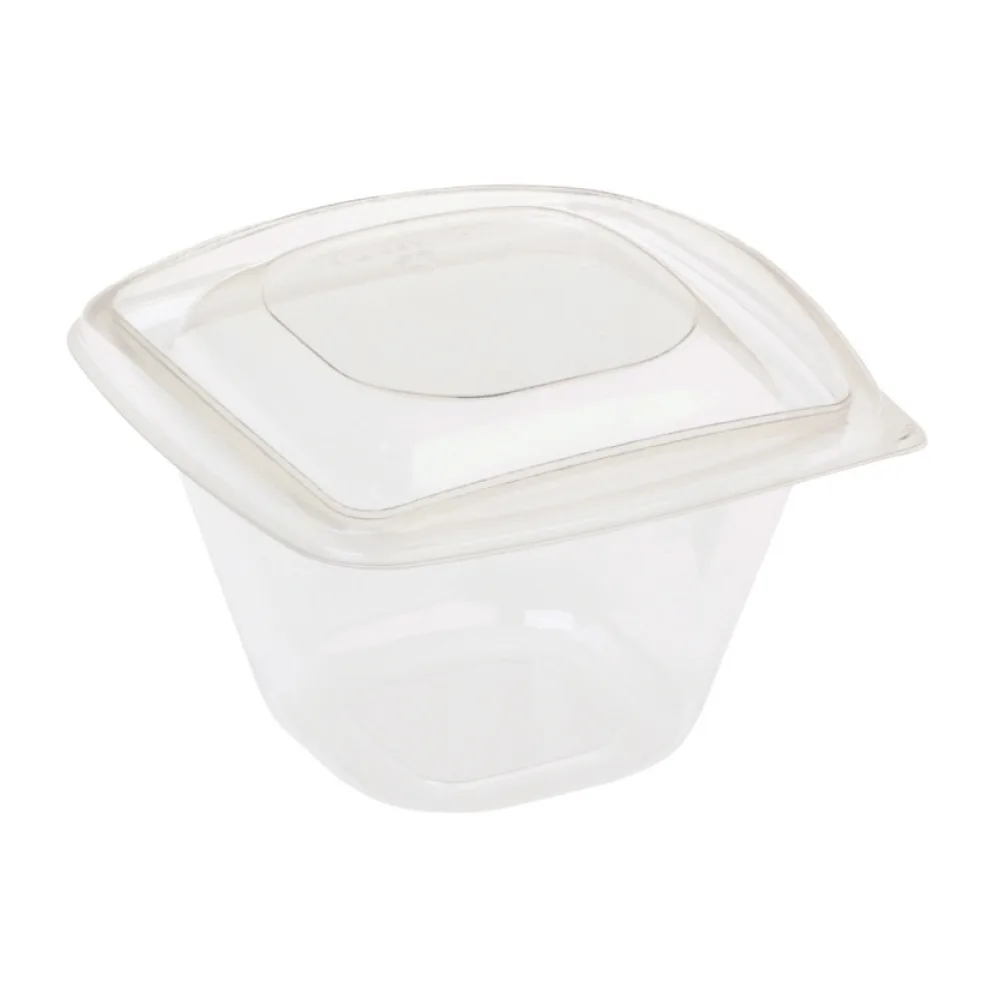 BIO Salatschalen mit Deckel aus Bio-Kunststoff (PLA) transparent 480ml, 40 Stk. – Bild 2