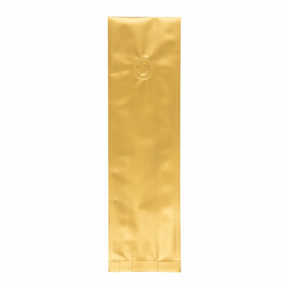Seitenfaltenbeutel 105+60x330mm Siegelnaht Aromaschutzventil Gold 1000 Stk. – Bild 2