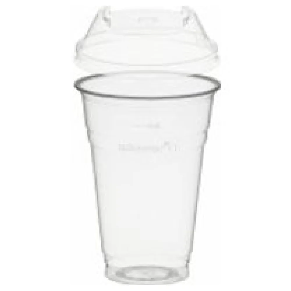 BIO Trinkbecher 400ml + Domdeckel stapelbar C-Loch 50 Stk. – Bild 3