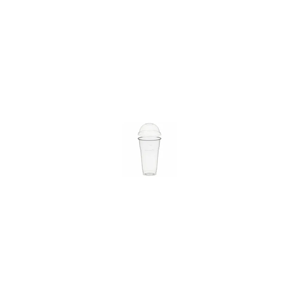 BIO Trinkbecher 500ml + Domdeckel mit Rundloch aus Biokunststoff (PLA) 50 Stk.