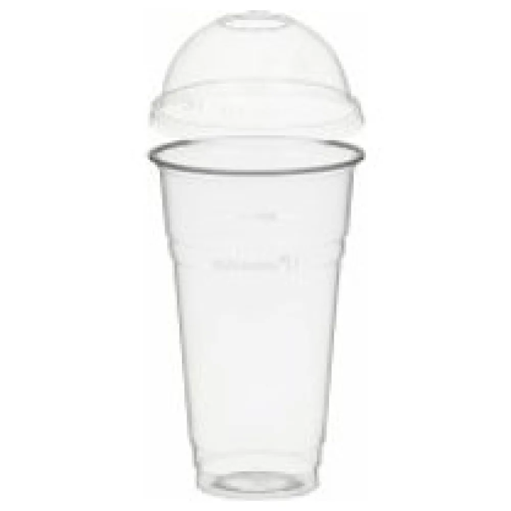 BIO Trinkbecher 500ml + Domdeckel mit Rundloch aus Biokunststoff (PLA) 50 Stk. – Bild 3