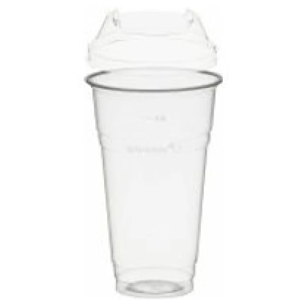 BIO Trinkbecher 500ml + Domdeckel ohne Loch stapelbar aus Biokunststoff 50 Stk. – Bild 3