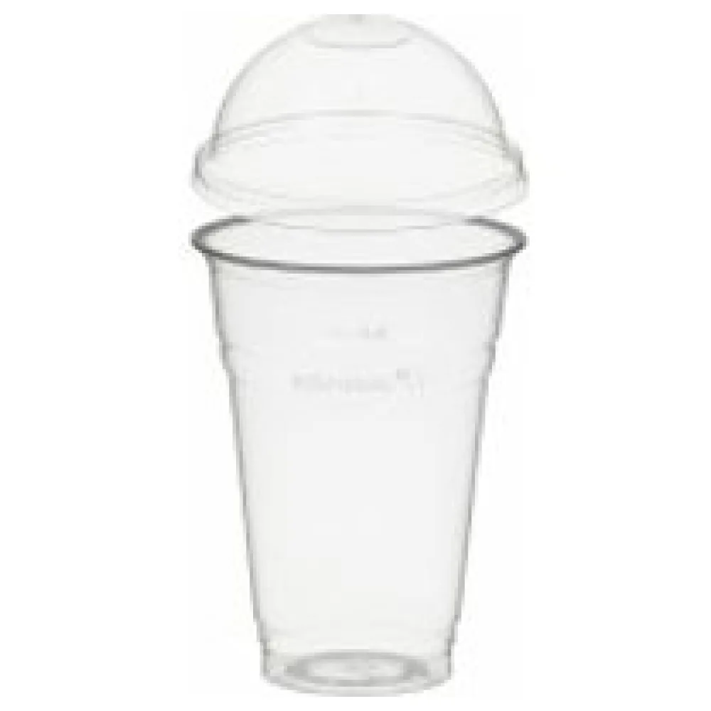 BIO Trinkbecher 400ml mit Domdeckel ohne Loch aus Biokunststoff (PLA) 50 Stk. – Bild 3