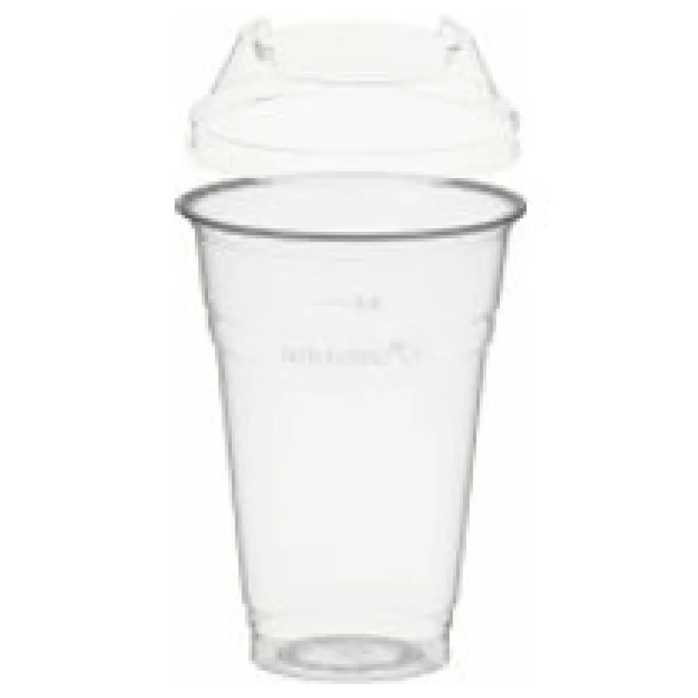 BIO Trinkbecher 400ml + Domdeckel ohne Loch stapelbar aus Biokunststoff 50 Stk. – Bild 3