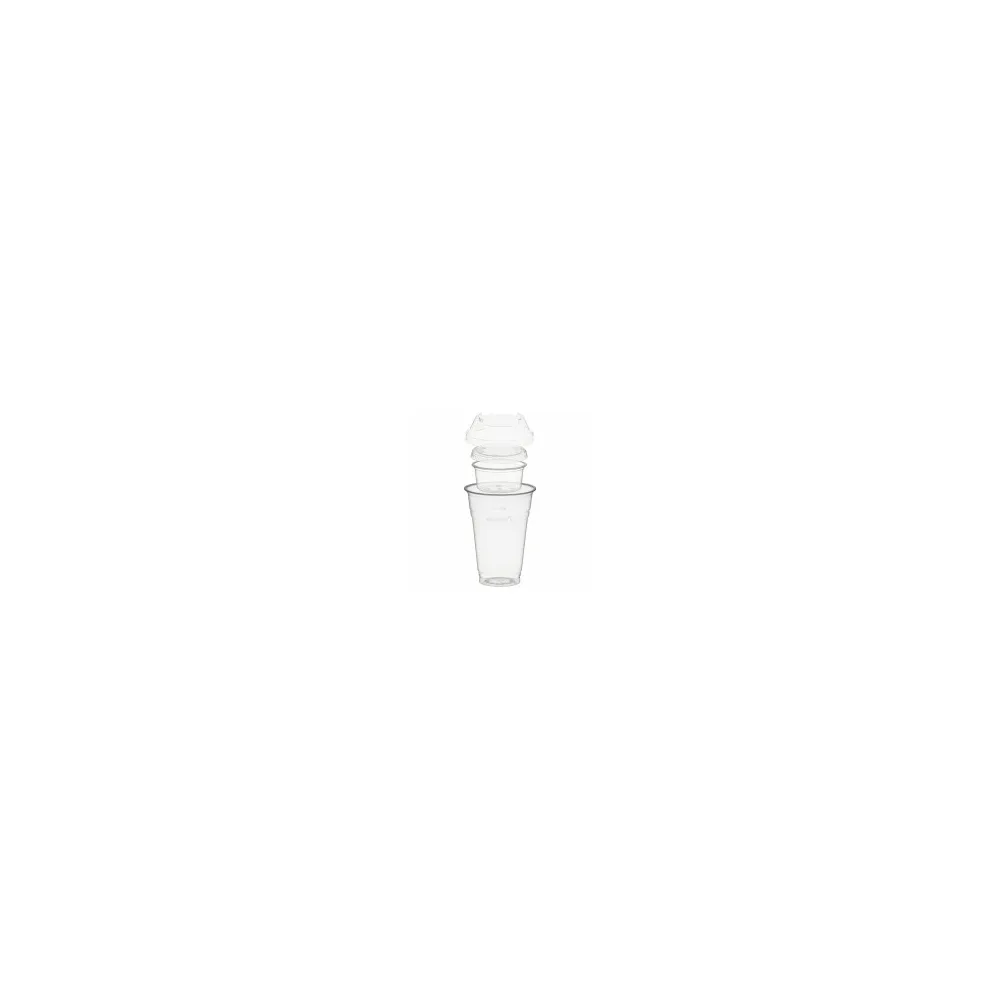 BIO Trinkbecher 400ml + Domdeckel+ 90ml Einsatzbecher stapelbar PLA, 100 Stk.