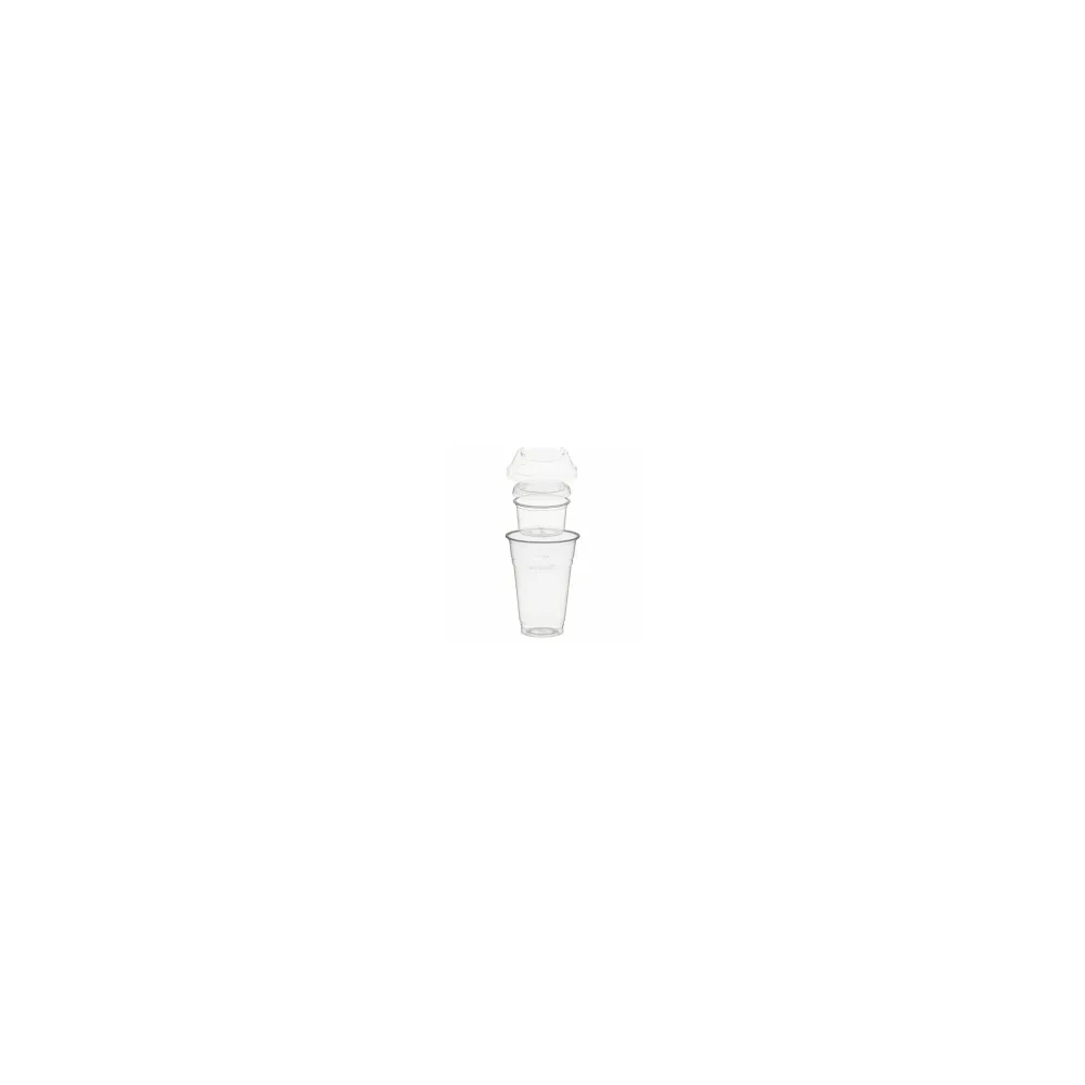 BIO Trinkbecher 400ml + Domdeckel+ 120ml Einsatzbecher stapelbar PLA, 100 Stk.