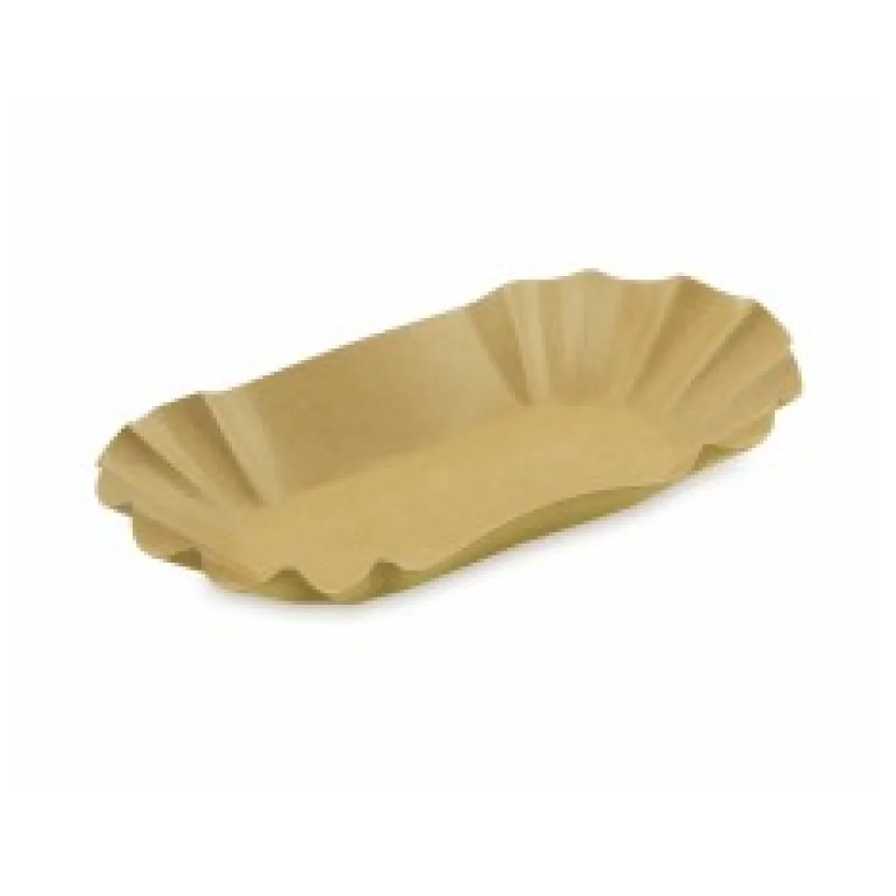 BIONATURE Pappschalen 'Kraft' oval 17,5 x 10,5 x 3 cm fettdicht braun, 250 Stk.