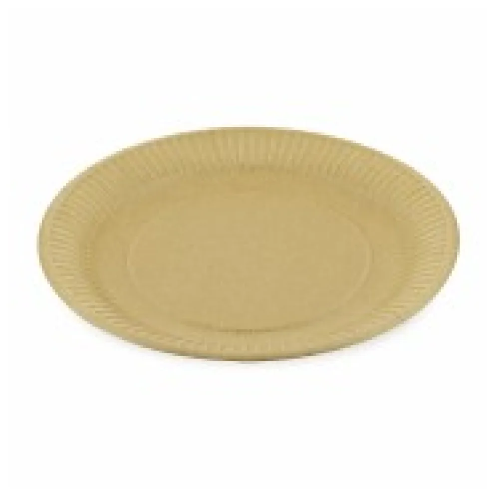 BIONATURE Pappteller 'Kraft' rund O23cm fettdicht braun, 100 Stk.