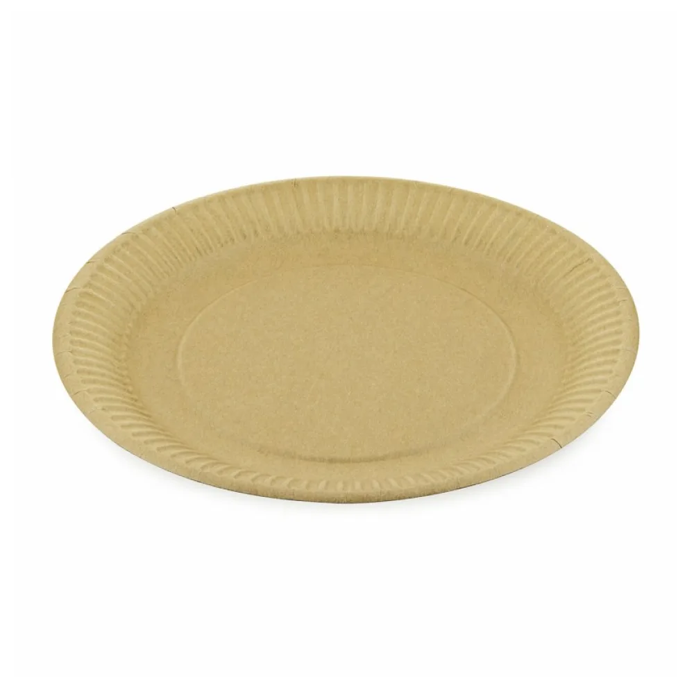 BIONATURE Pappteller 'Kraft' rund O23cm fettdicht braun, 100 Stk. – Bild 2