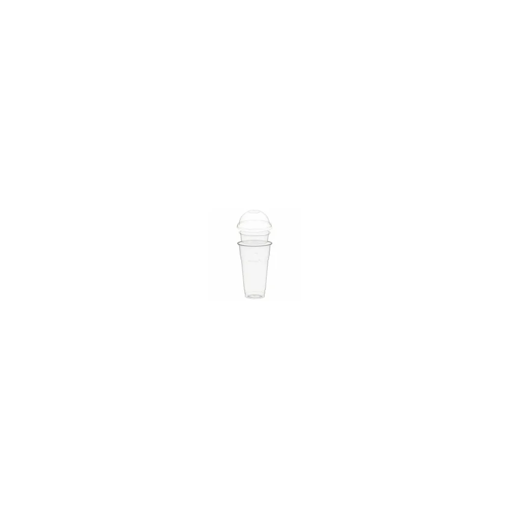 BIO Trinkbecher 500ml + Domdeckel ohne Loch + Einsatzbecher O 96mm (PLA) 50 Stk.
