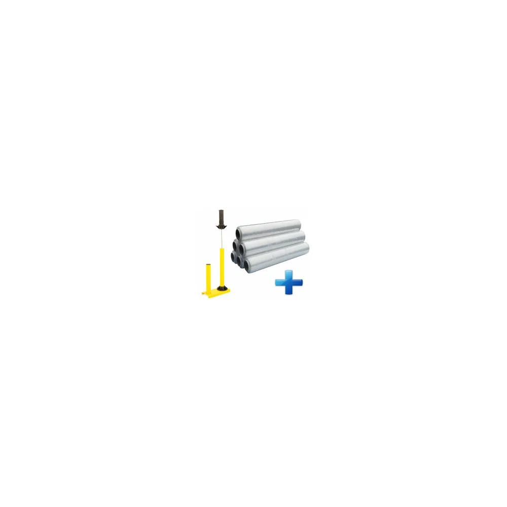 Sparset 6 Rollen Handstretchfolie Handwickelfolie 17my 45cm mit Abroller B'STAR