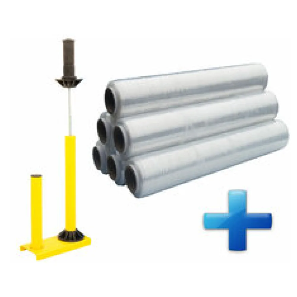 Sparset 6 Rollen Handstretchfolie Handwickelfolie 20my 50cm mit Abroller B'STAR