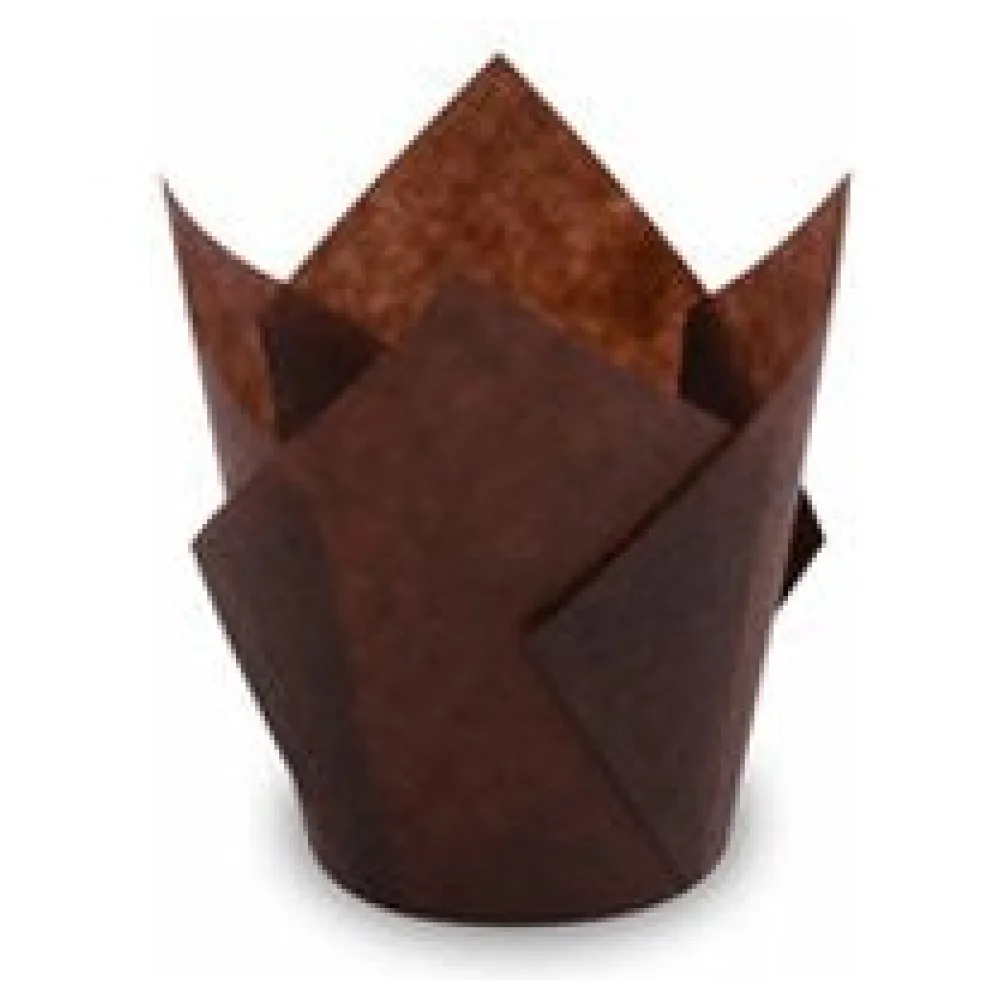 Muffin-Tulip-Wraps O 50 x 85 mm dunkelbraun, 160x160 mm, 100 Stk. – Bild 3