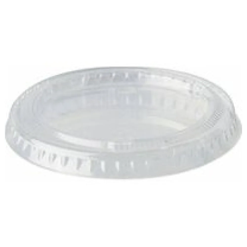 BIO Deckel für Portionsbecher, PLA rund O 6 cm transparent, 50 Stk. – Bild 3