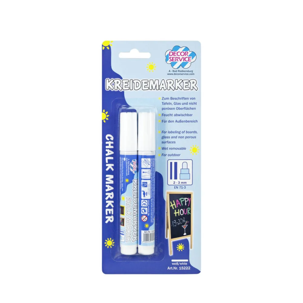 Kreidemarker weiß, Schreibbreite 2-3mm, 2 Stk. – Bild 2